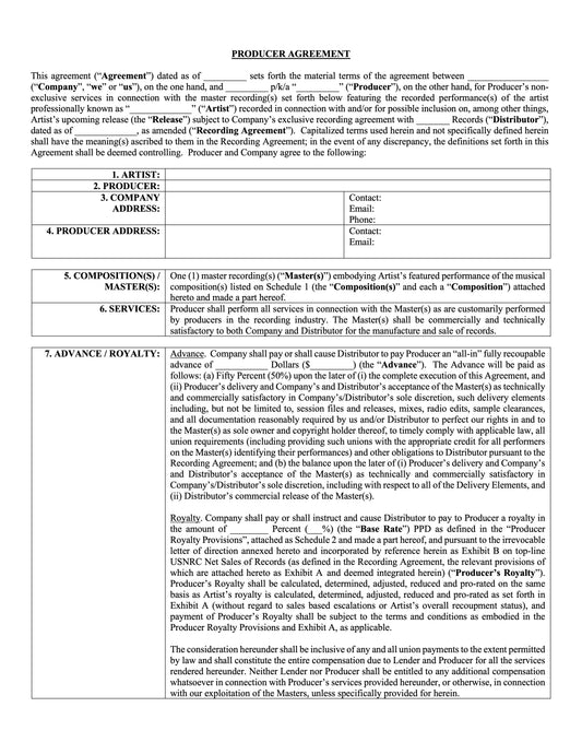 Producer Agreement Negotiation Toolkit
