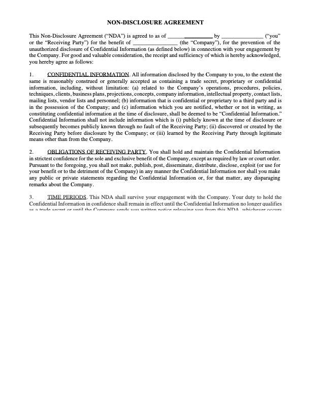 Non-Disclosure/Confidentiality Agreement